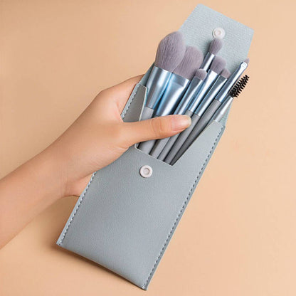 8 Mini Makeup Brush Set Morandi Portable Soft-Bristled Beginner Makeup Tool Set