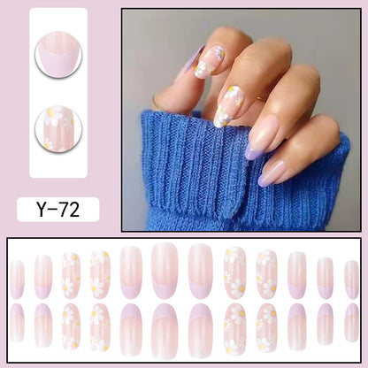 Y2 Wearable Manicure Removable Fake Nail Patch Internet Celebrity Girls Short Manicure Finished Product Cute Internet Celebrity New Style