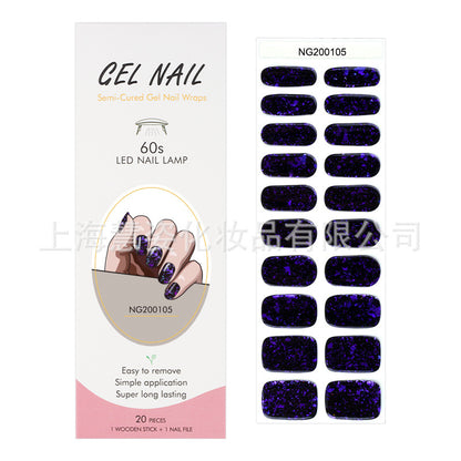 Flash cross-border gel nail stickers wholesale 20 finger phototherapy lamp nail polish gel nail stickers half-baked nail stickers wholesale