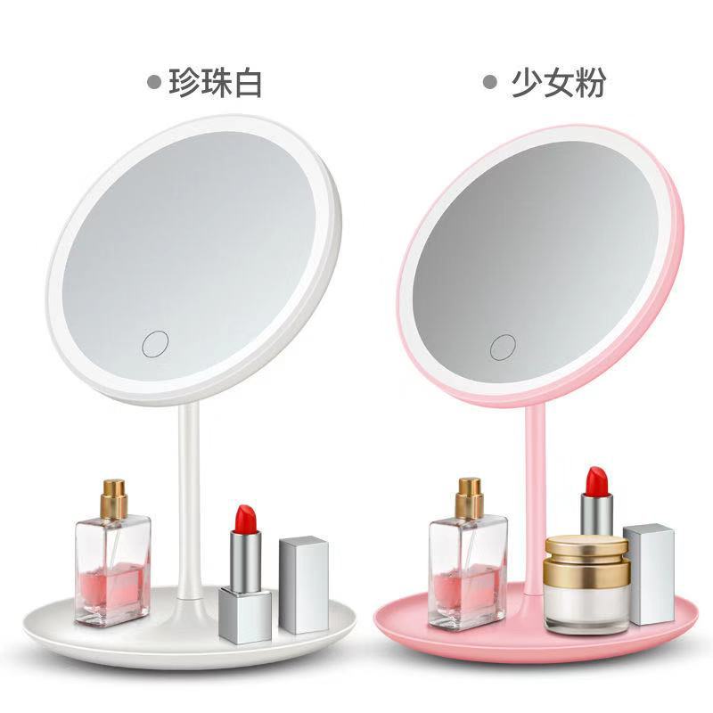 Send Douyin Internet celebrity led makeup mirror desktop desktop mirror student convenient fill light beauty mirror color box