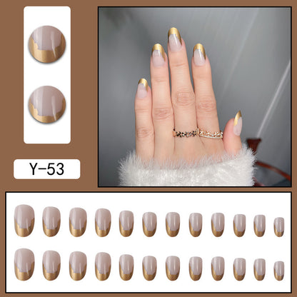 Y2 Wearable Manicure Removable Fake Nail Patch Internet Celebrity Girls Short Manicure Finished Product Cute Internet Celebrity New Style