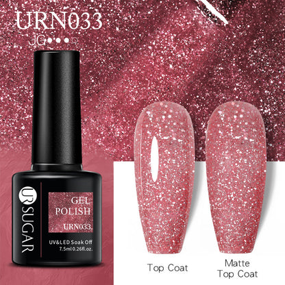 UR SUGAR a bottle of one-color nail polish glue 2021 new flash powder solid color glue matte seal layer net red style