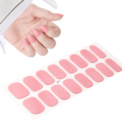 Gel uv nail stickers new semi-cured phototherapy nail stickers full stickers waterproof long-lasting cream style gel soft nail stickers