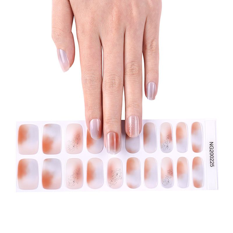 Flash cross-border gel nail stickers wholesale 20 finger phototherapy lamp nail polish gel nail stickers half-baked nail stickers wholesale