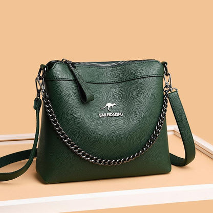 Large Capacity Women's Bag Wholesale Middle-aged Women's Bag 2023 New Crossbody Fashion Versatile Soft Leather Single Shoulder Crossbody Mom Bag