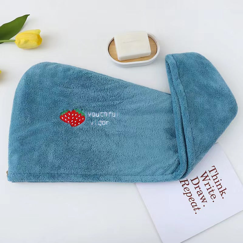 Dry hair cap female water-absorbing quick-dry wiping hair towel thickened turban long hair cute shower cap dry hair towel does not shed hair