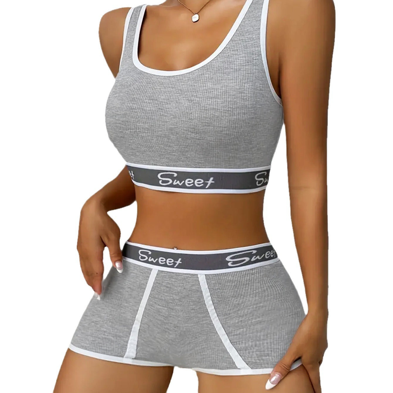 Workout Underwear Cotton Wide-brimmed Letters Sports Underwear Suit