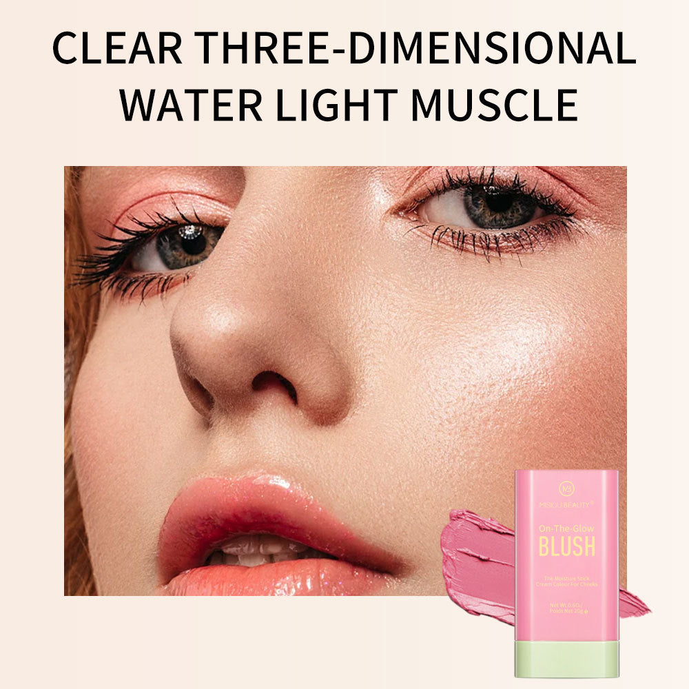 Cross-border makeup vitality smooth lip and cheek dual-use natural nude makeup 6 colors matte brightening contour blush cream blush stick