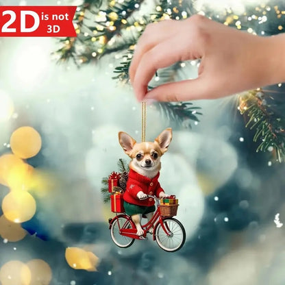 Acrylic Flat Christmas Gift Bike Dog Automobile Hanging Ornament