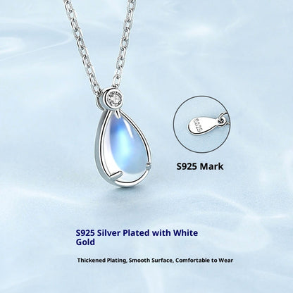 Women's 925 Sterling Silver Moonstone Necklace