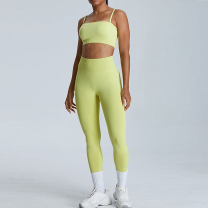 Seamless Dopamine Peach Exercise Suit