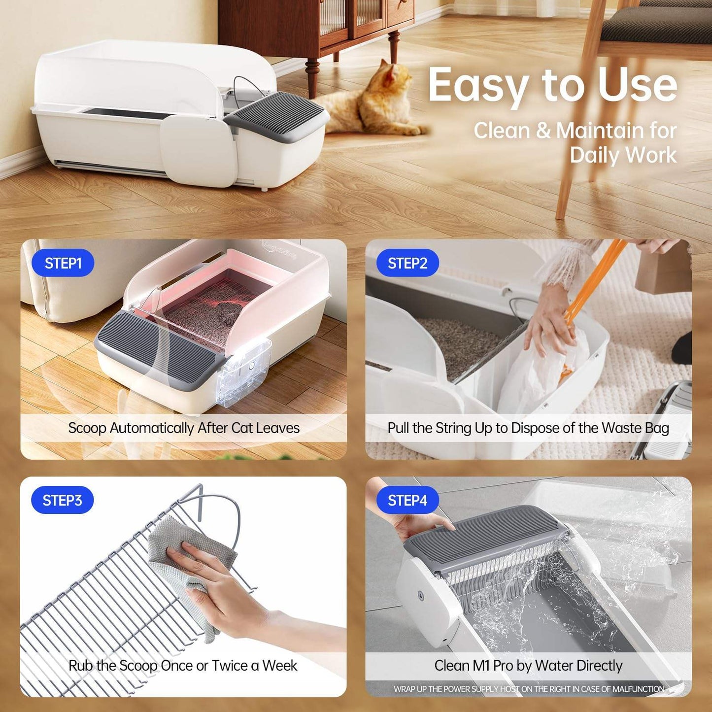 Automatic Cat Litter Box Self-cleaning Open Smart Cat Litter Box Cat Products