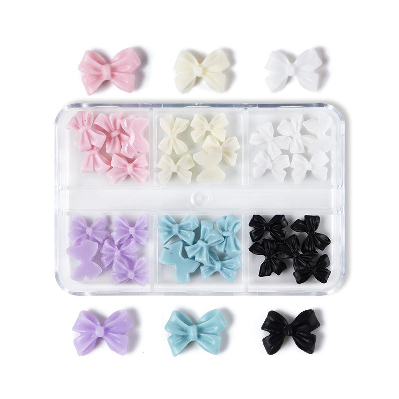 30 PCs Boxed Resin Bowknot Nail Ornament