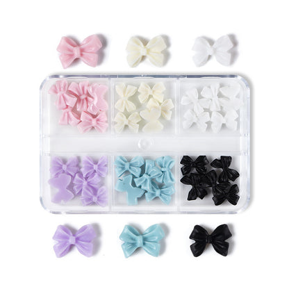 30 PCs Boxed Resin Bowknot Nail Ornament