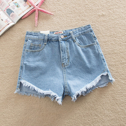 Summer Front Short Back Long High Waist Denim Shorts