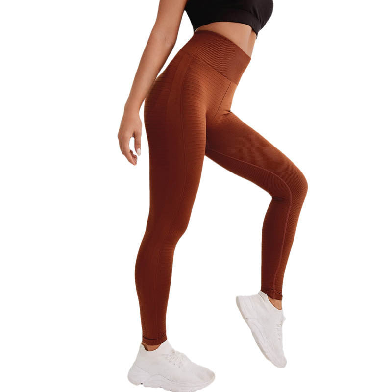 High Waist Summer Thin Women's No Embarrassment Line Nude Feel Peach Yoga Pants