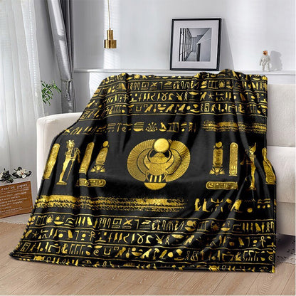 Ancient Egypt Mysterious Symbol 3D Digital Printing Flannel Nap Blanket Wholesale