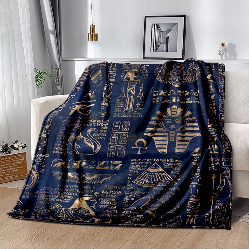 Ancient Egypt Mysterious Symbol 3D Digital Printing Flannel Nap Blanket Wholesale