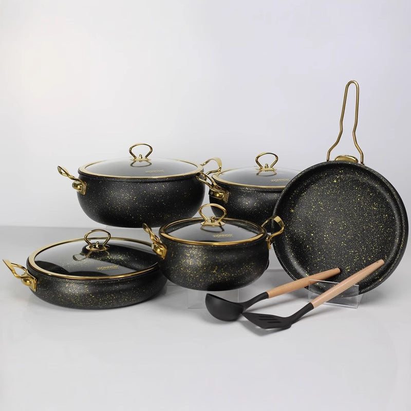 Household Fashion Gangyan Marble Non-stick Pot Set