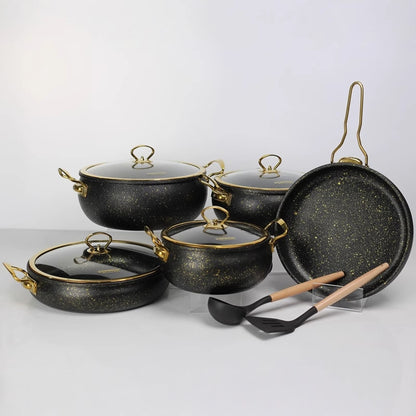 Household Fashion Gangyan Marble Non-stick Pot Set
