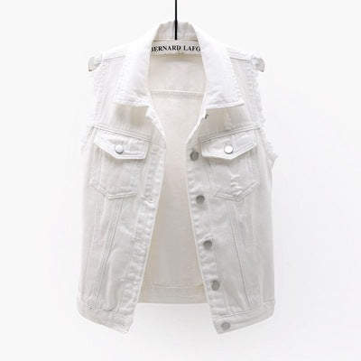 Multi-Color Selection Denim Vest Women's Slim Sleeveless Jacket