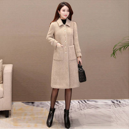 Women's New High-quality Slim Thin Woolen Coat