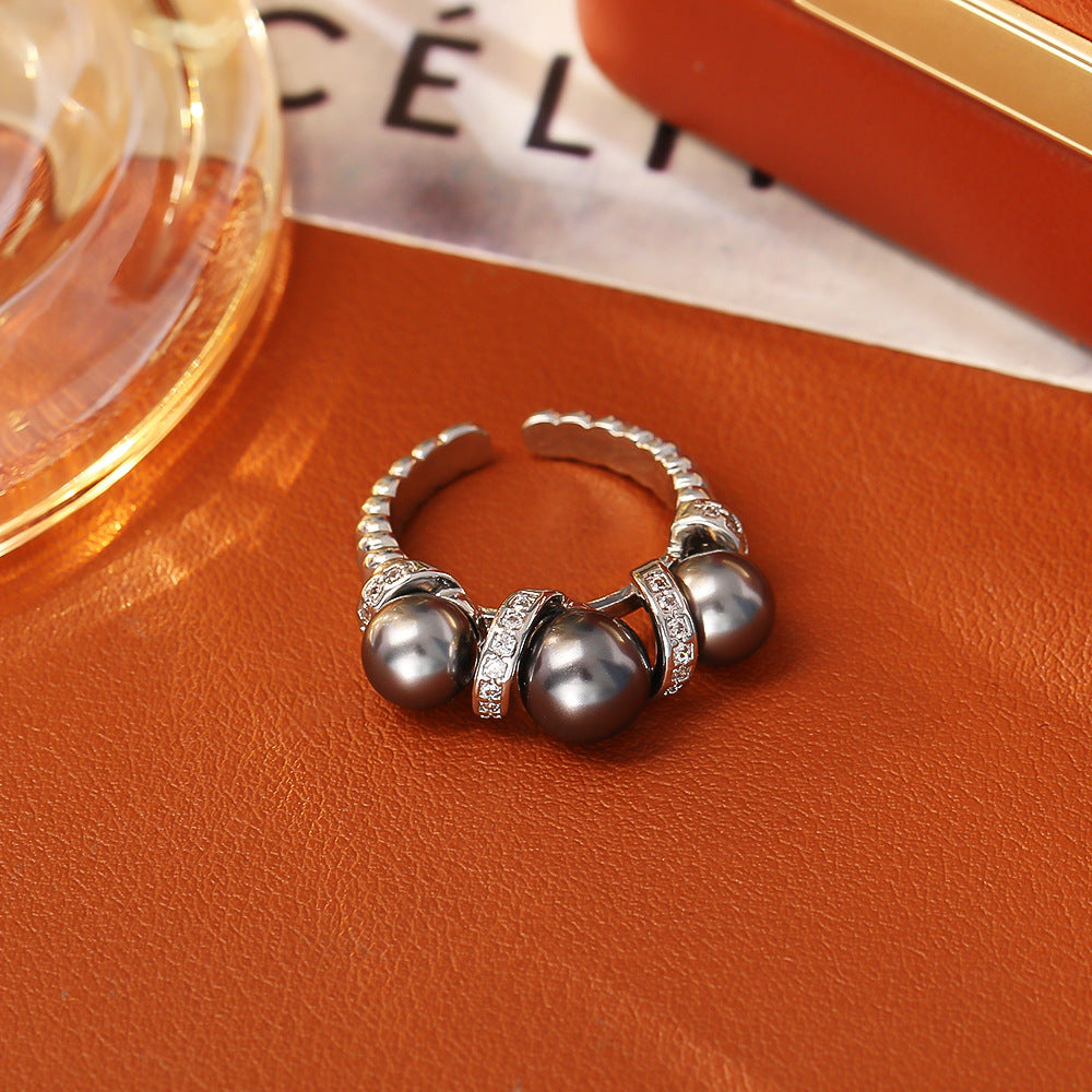 New Open-end Pearl Ring High-end Fashion