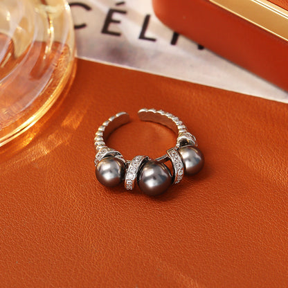 New Open-end Pearl Ring High-end Fashion