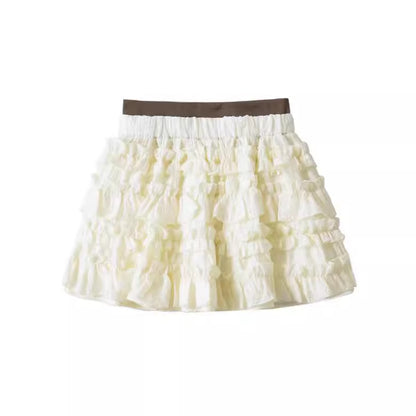 New Women's American Cream Stitching Secret Exam Skirt