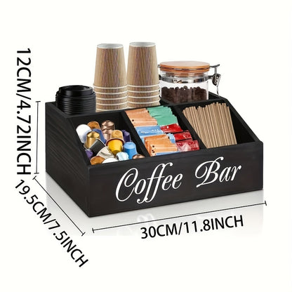 Durable Wooden Divider Coffee Capsule Organizer, Suitable For Coffee Shops, Kitchens, And Offices, Coffee Bar Accessories, Kitchen Accessories.