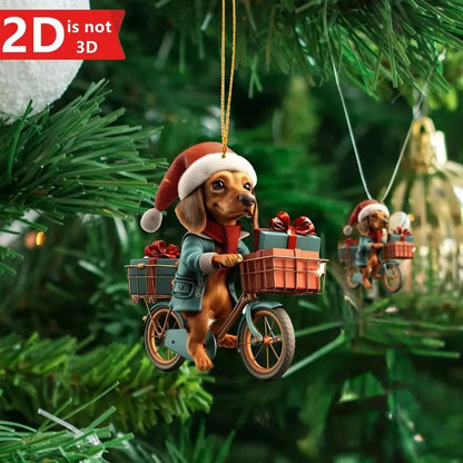 Acrylic Flat Christmas Gift Bike Dog Automobile Hanging Ornament