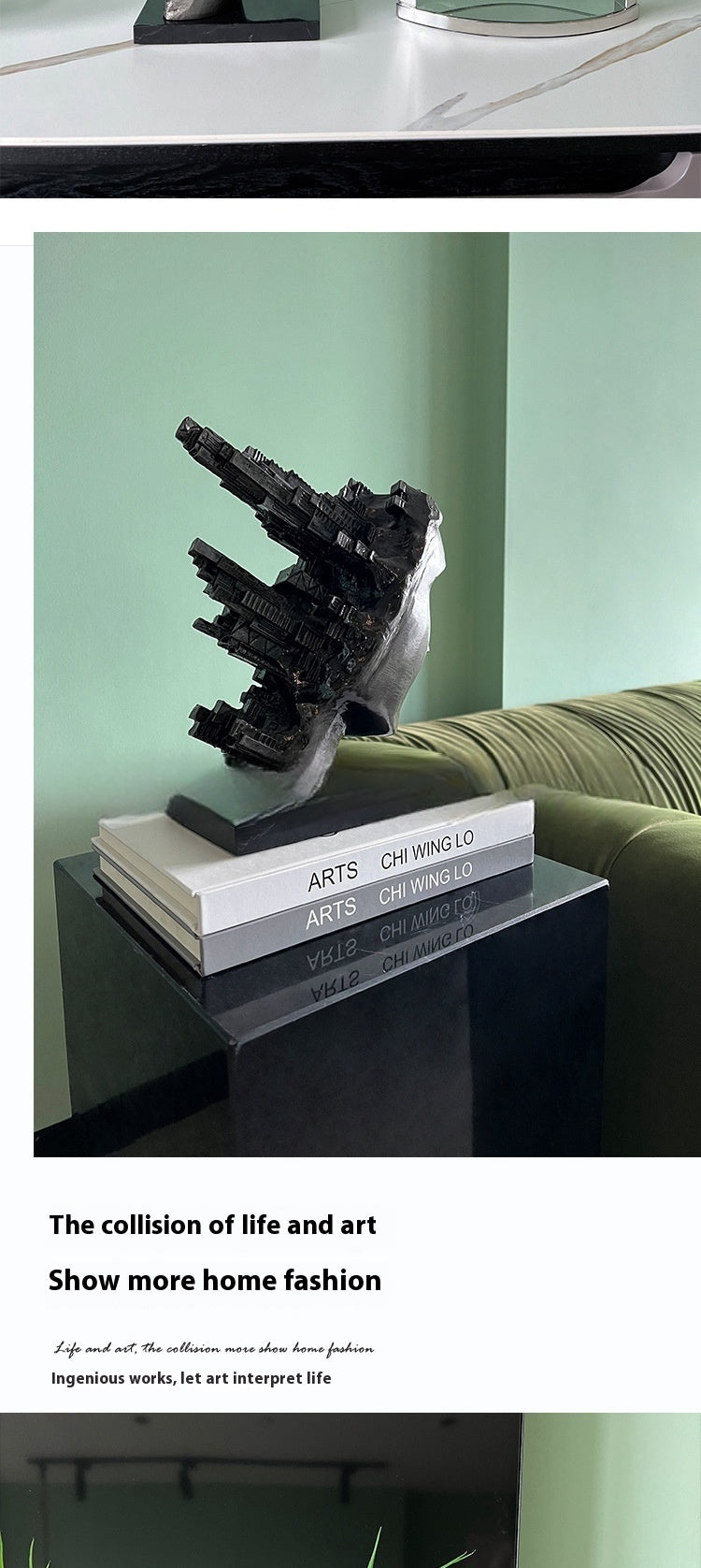 Modern Light Luxury Building Wind Incomplete Head Portrait Decoration Office Desk Surface Panel Soft Decoration