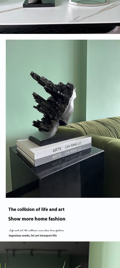 Modern Light Luxury Building Wind Incomplete Head Portrait Decoration Office Desk Surface Panel Soft Decoration