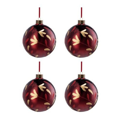 4PCS Set Christmas Glass Ball Ornaments Hanging Tree Decorations Shiny Holiday Party Decor Xmas Tree Decorations FBA Shipment
