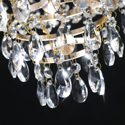 Golden Crystal Chandelier, Large Modern Luxury Chandelier, Suitable For Living Room, Dining Room, Bedroom, Hallway - No Bulb