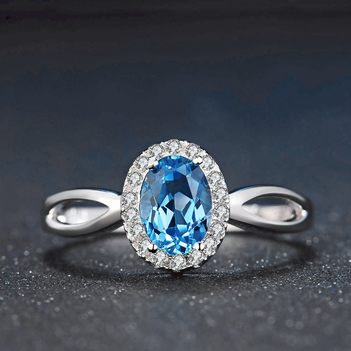 925 Sterling Silver Light Luxury Colored Gems Jewelry Suit Natural