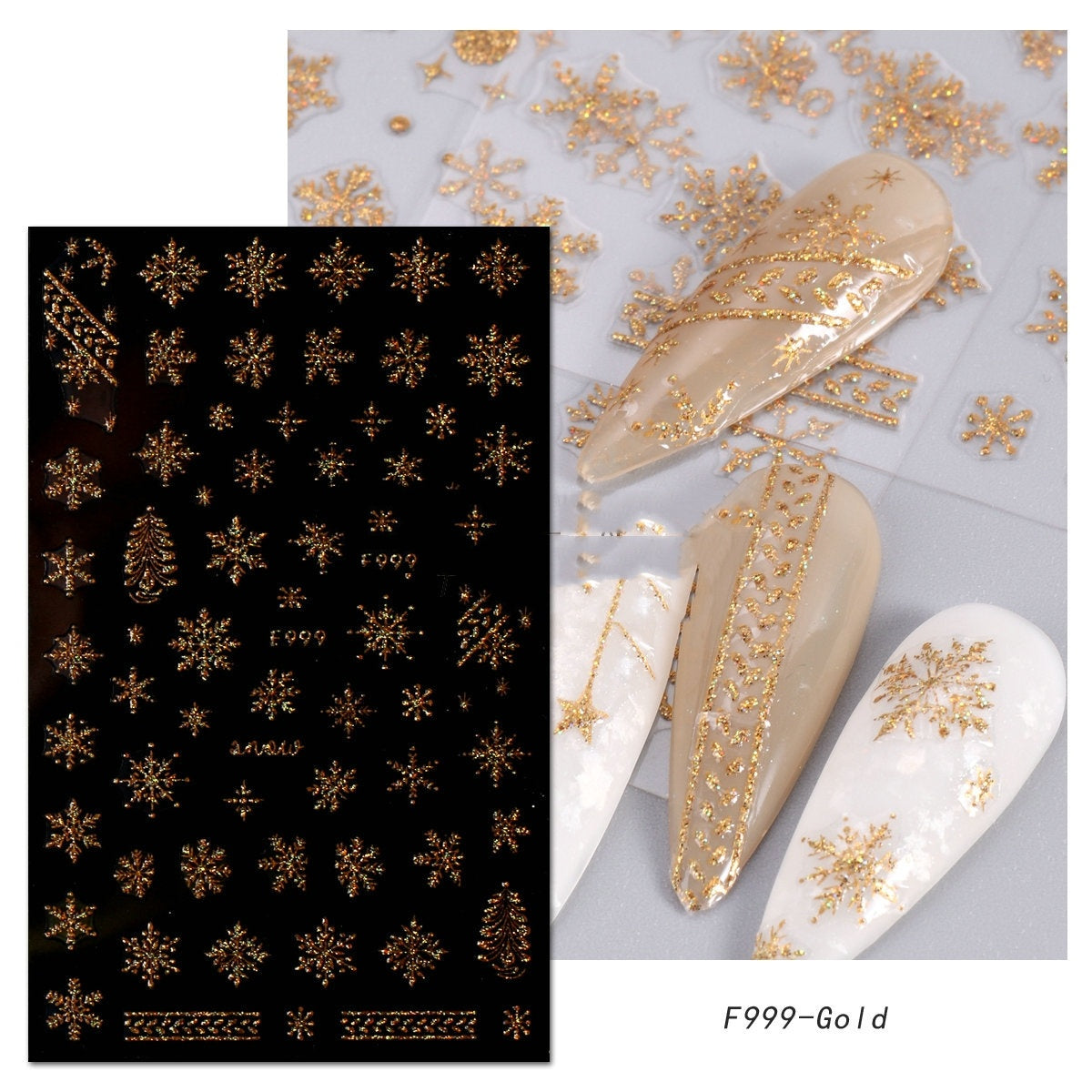 Glitter Gold Adhesive Nail Sticker