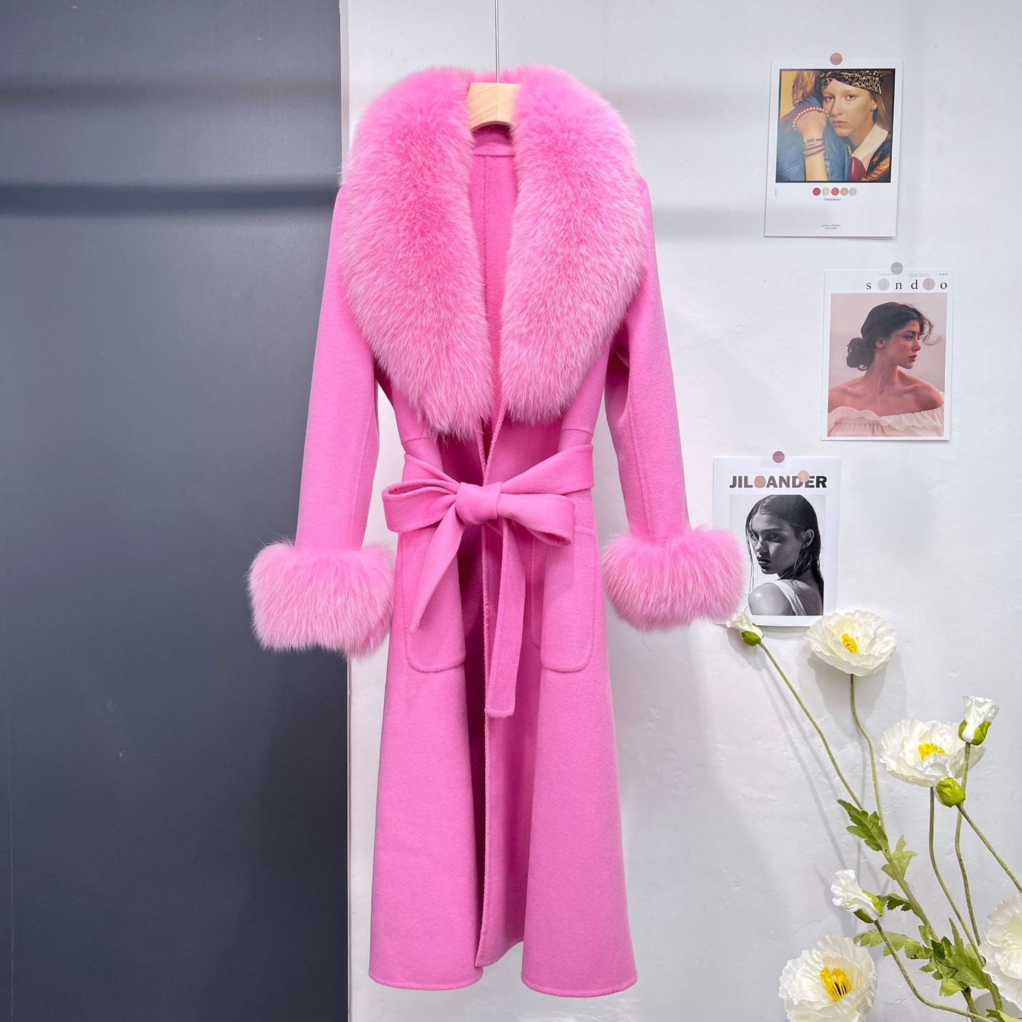Autumn And Winter Fur Coat Cashmere Double-sided Coat Women's Long