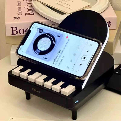 Playing Piano Bluetooth Speaker Wireless Charging Night Light Bracket