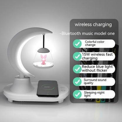 Bluetooth Speaker Bedside Seven-color Atmosphere Small Night Lamp Wireless Charging