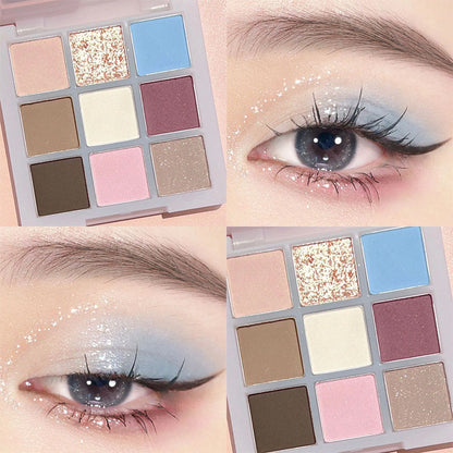 DIKALU Nine-color Eye Shadow City Cold And Warm Plate Shimmer Matte Acrylic Transparent Nine-grid Eye Shadow