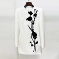 Star Fashion Heavy Industry Three-dimensional Flowers Bead Long Sleeve Dress