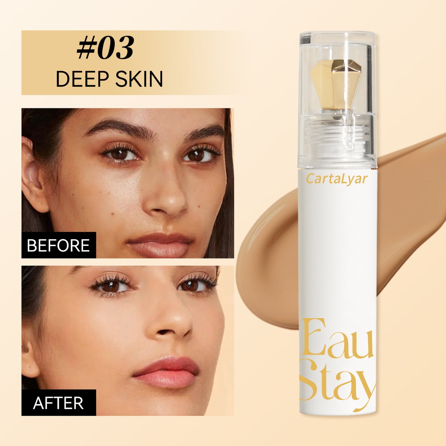 Liquid Concealer Long Lasting Waterproof Base Makeup Concealer With Scraper