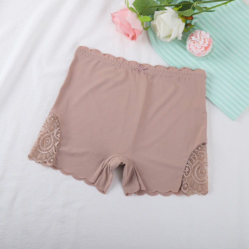 Lace Women's Ice Silk Solid Color Smooth Boxers