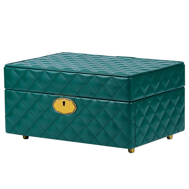 Luxury Double Layer Jewelry Storage Box Large Capacity