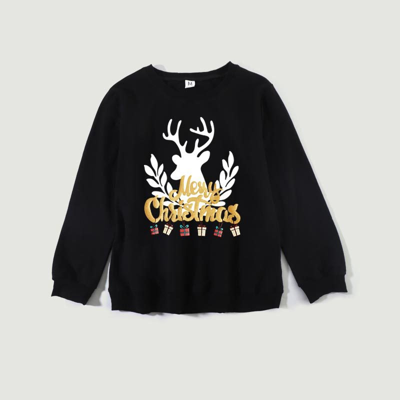 Christmas Dwarf Creative Funny Print Crew Neck Top