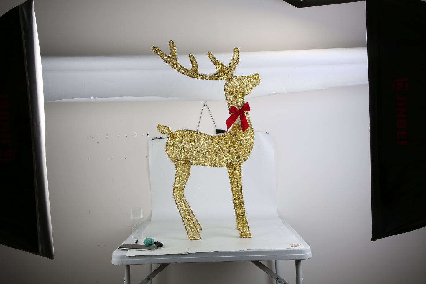 3Pcs In 1 Set 2D Lighted Christmas Deer Family Set Indoor Outdoor Light Up Reindeer Decorations Lighted Buck Doe Fawn Display With 8 Lighting Modes