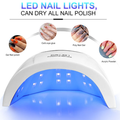 UV Nail Lamp, UV Light For Gel Nails LED Nail Dryer With 3 Timer, Smart Sensor, LCD Display Fast Curing Gel Nail Polish Nail Art Tools Manicure Accessories
