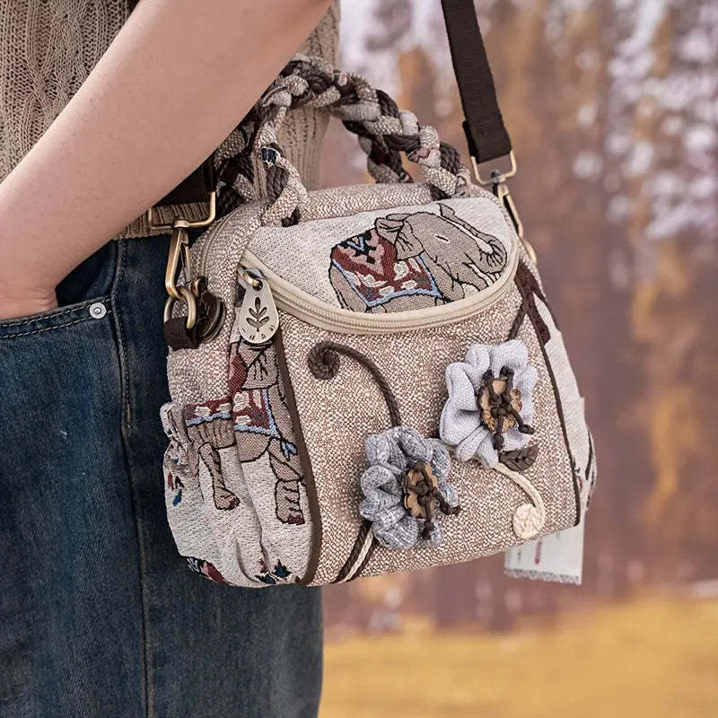 Multi-functional One-shoulder Ethnic Style All-match Handbag