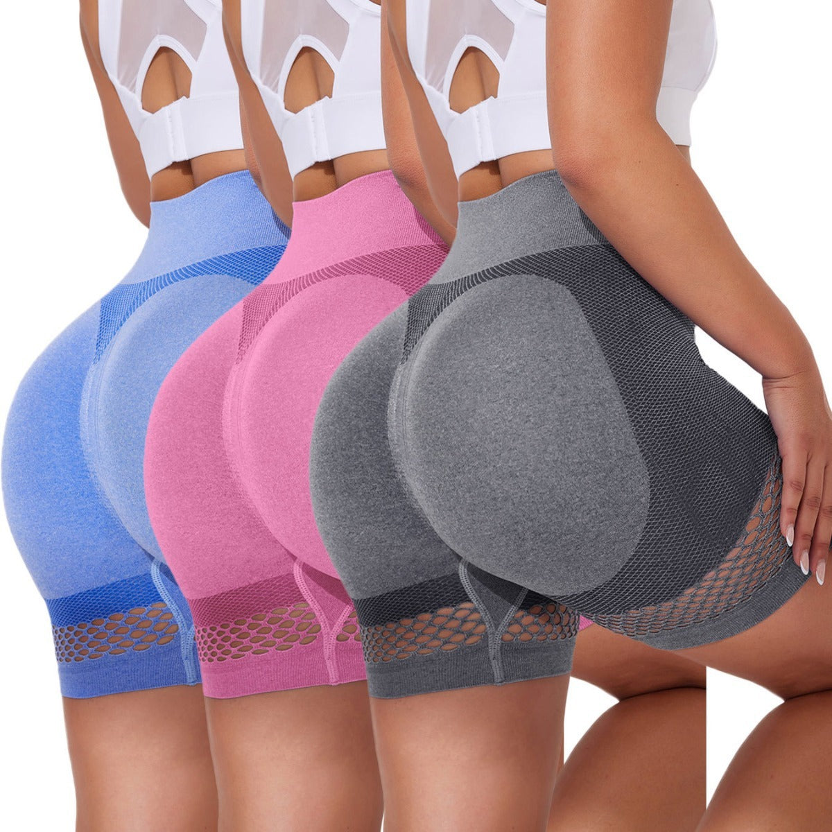 Short de yoga sexy sans coutures avec effet déchiré pour soulever les hanches